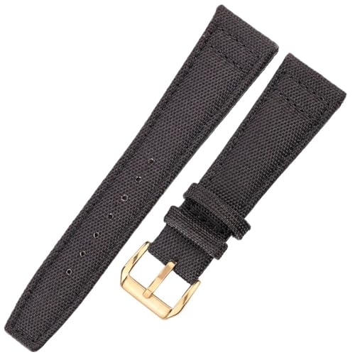 BOLEXA nato strap Canvas Nylon + Echtes Leder Armband 20mm 21mm 22mm Schwarz Grün Blau Damen Herren Uhrenarmband mit Dornschließe Nylon Uhrenarmbänder (Color : Black Gold Buckle, Size : 20mm) von BOLEXA