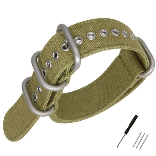 BOLEXA nato strap Canvas-Uhrenarmband, verdicktes Sport-Schnellverschluss-Universal-Armband-Ersatzband Nylon Uhrenarmbänder (Color : Army green, Size : 18mm) von BOLEXA