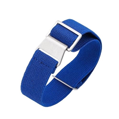 BOLEXA nato strap Elastisches Nylonarmband, Ersatz-Uhrenarmbänder, 18 mm, 20 mm, 22 mm, 24 mm, Universal-Armband Nylon Uhrenarmbänder (Color : Blau, Size : 18mm) von BOLEXA