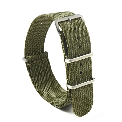 BOLEXA nato strap Leinwand Geflochtenes Armband Universal Nylon Quick Release Sport Armband Gürtel Armband 20 22mm Strap Zubehör Nylon Uhrenarmbänder (Color : Army Green, Size : 22mm) von BOLEXA