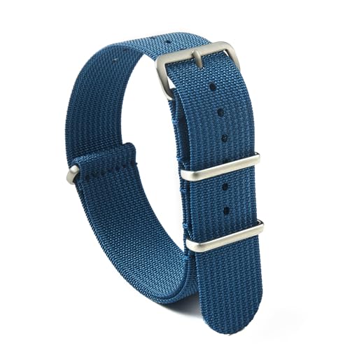 BOLEXA nato strap Leinwand Geflochtenes Armband Universal Nylon Quick Release Sport Armband Gürtel Armband 20 22mm Strap Zubehör Nylon Uhrenarmbänder (Color : Blau, Size : 20mm) von BOLEXA