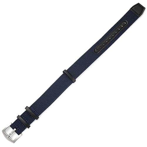 BOLEXA nato strap Nylon + Leder Uhr Band 20mm 22mm for Männer Frauen Geflochtene Armband Ersatz Handgelenk Band Sport Uhr Strap zubehör Nylon Uhrenarmbänder (Color : Blue silver, Size : 20mm) von BOLEXA