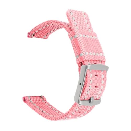 BOLEXA nato strap Nylon-Armband-Armband, Uhrenarmband, 20 mm, Universal-Armband, Schnellverschluss, atmungsaktiv, Sportgürtel-Zubehör Nylon Uhrenarmbänder (Color : Pink, Size : 20mm) von BOLEXA