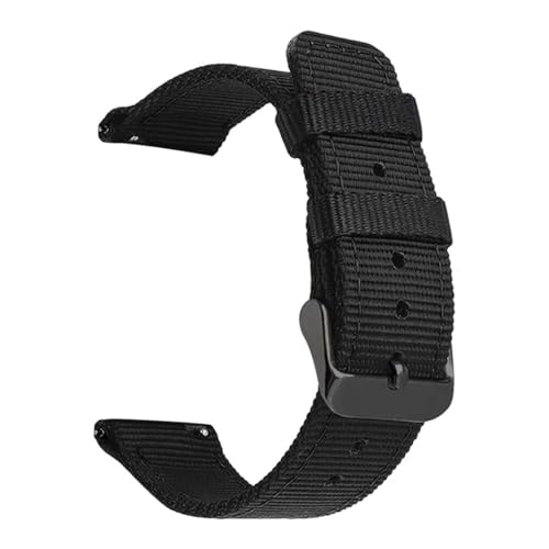 BOLEXA nato strap Nylon Armband Strap Quick Release Band 18mm 20mm 22mm 24mm Universal Armband Gürtel for Seiko Uhr ersetzen Band Zubehör Nylon Uhrenarmbänder (Color : Black black buckle, Size : 18m von BOLEXA