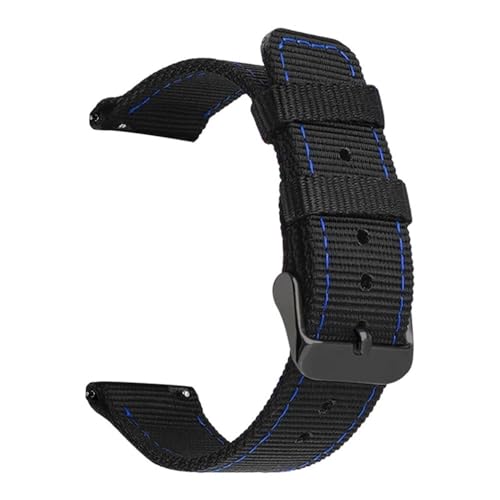 BOLEXA nato strap Nylon Armband Strap Quick Release Band 18mm 20mm 22mm 24mm Universal Armband Gürtel for Seiko Uhr ersetzen Band Zubehör Nylon Uhrenarmbänder (Color : Black blue black, Size : 18mm von BOLEXA