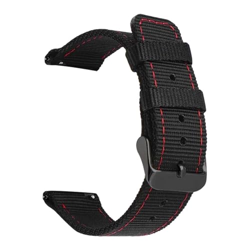 BOLEXA nato strap Nylon Armband Strap Quick Release Band 18mm 20mm 22mm 24mm Universal Armband Gürtel for Seiko Uhr ersetzen Band Zubehör Nylon Uhrenarmbänder (Color : Black red black, Size : 22mm) von BOLEXA