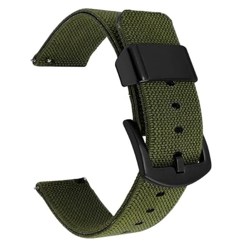 BOLEXA nato strap Nylon-Armband mit Schnellverschluss, Ersatzband, 18 mm, 20 mm, 22 mm, 24 mm, Nylon-Universal-Armbandgürtel Nylon Uhrenarmbänder (Color : Army green black, Size : 18mm) von BOLEXA