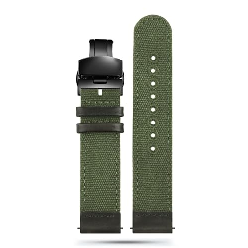 BOLEXA nato strap Nylon-Canvas-Armband, 20 mm, Herren- und Damen-Schnellverschluss-Lederarmband, 20 mm Universal-Ersatzband Nylon Uhrenarmbänder (Color : Green C, Size : 20mm) von BOLEXA