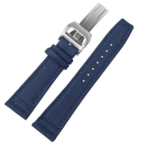 BOLEXA nato strap Nylon Canvas Armband Smartwatch Ersatzarmband 20/21/22mm Faltschnalle Band Ersatzarmband Nylon Uhrenarmbänder (Color : Blau, Size : 20mm) von BOLEXA