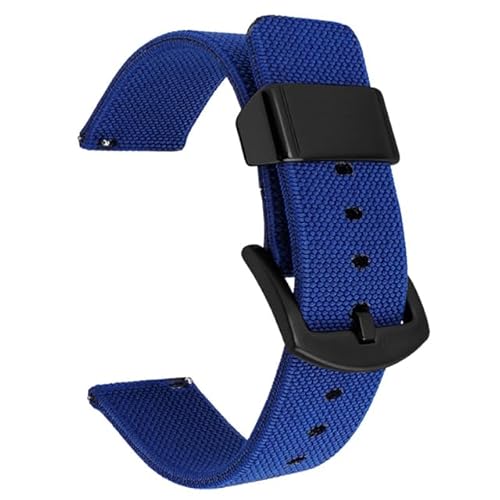 BOLEXA nato strap Nylon Canvas Strap 18mm 20mm 22mm 24mm Edelstahl Schnalle Quick Release Männer Ersatz Armband Handgelenk band Gürtel Zubehör Nylon Uhrenarmbänder (Color : Blue black buckle, Size : von BOLEXA