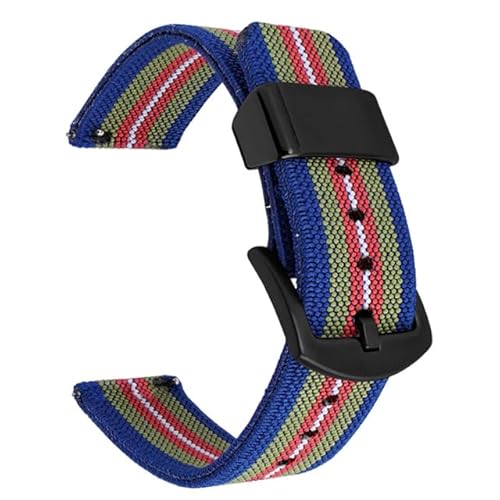 BOLEXA nato strap Nylon Canvas Strap 18mm 20mm 22mm 24mm Edelstahl Schnalle Quick Release Männer Ersatz Armband Handgelenk band Gürtel Zubehör Nylon Uhrenarmbänder (Color : Blue green black, Size : von BOLEXA