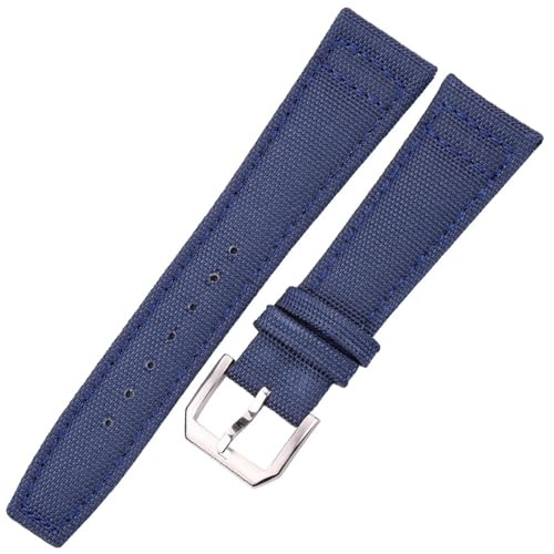 BOLEXA nato strap Nylon-Uhrenarmbänder 20 mm 21 mm 22 mm Damen-Herren-Uhrenarmband mit Edelstahl-Schnalle, universelles Ersatzband Nylon Uhrenarmbänder (Color : Blau, Size : 20mm) von BOLEXA