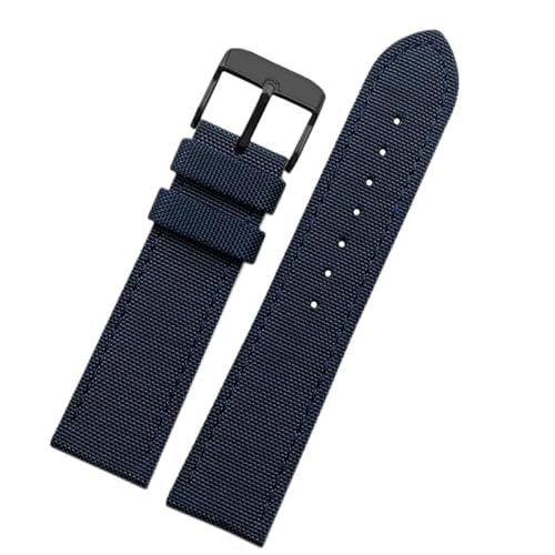 BOLEXA nato strap Nylon-Uhrenarmband, Outdoor-Sport-Uhrenarmband, Herren-Zubehör, 18, 20, 22, 24, 23 mm, Ersatz-Uhrenarmband Nylon Uhrenarmbänder (Color : Blue-black buckle, Size : 20mm) von BOLEXA