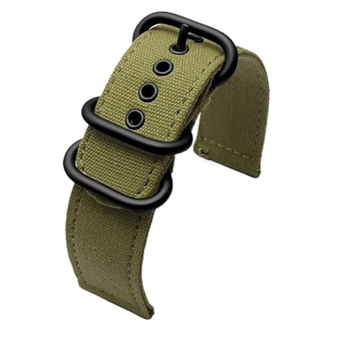 BOLEXA nato strap Nylon-Uhrenarmband, Schnellverschluss, Canvas, Herrenarmband, Khaki, Armeegrün, Ersatz-Uhrenarmband Nylon Uhrenarmbänder (Color : Green-black, Size : 24mm) von BOLEXA