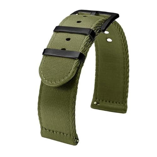 BOLEXA nato strap Nylon Uhrenarmband 20 22mm Armband Dickes Canvas Uhrenarmband Sport Schnellverschluss Bar Armbanduhren Band Gürtel Armband Nylon Uhrenarmbänder (Color : GreenA, Size : 20mm) von BOLEXA