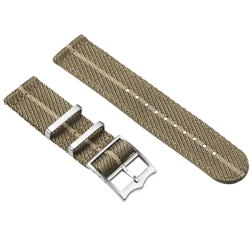 BOLEXA nato strap Nylon Uhrenarmband 20mm 22mm Herren Armband Armband Verstellbare Bänder Damen Uhrenarmbänder Uhren Zubehör Nylon Uhrenarmbänder (Color : Yellow beige, Size : 22mm) von BOLEXA