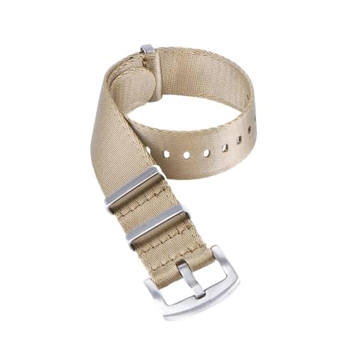 BOLEXA nato strap Nylon-Uhrenarmband for Herren, Sportuhrenarmband, Armband, Gürtel, Schnellverschluss, elastisches Handgelenkband, 20 mm, 22 mm Nylon Uhrenarmbänder (Color : Khaki, Size : 20mm) von BOLEXA