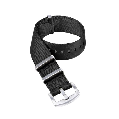 BOLEXA nato strap Nylon-Uhrenarmband for Herren, Sportuhrenarmband, Armband, Gürtel, Schnellverschluss, elastisches Handgelenkband, 20 mm, 22 mm Nylon Uhrenarmbänder (Color : Schwarz, Size : 18mm) von BOLEXA