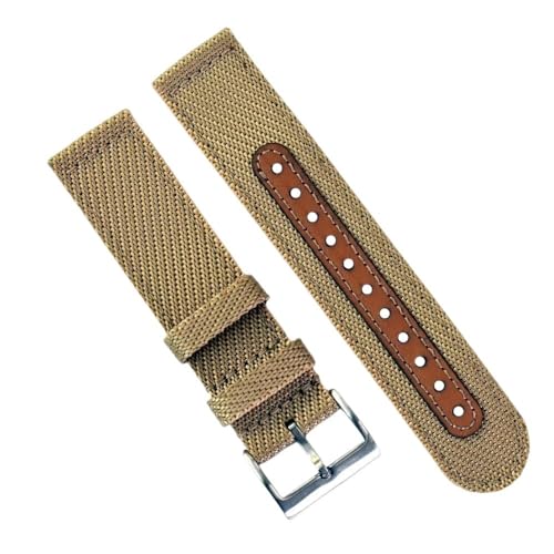 BOLEXA nato strap Nylon gewebtes Uhrenarmband 18 mm 20 mm 22 mm Band Herren Sport Universal Armband Universal Armband Ersatzband Nylon Uhrenarmbänder (Color : Khaki, Size : 22mm) von BOLEXA