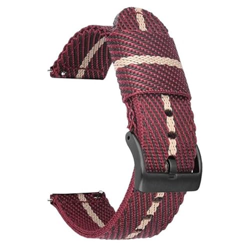 BOLEXA nato strap Nylonband 18MM 20MM 22MM 24MM Schnellverschluss-Armband Ersatz-Uhrenarmbänder for Männer und Frauen Nylon Uhrenarmbänder (Color : Red-black, Size : 24mm) von BOLEXA