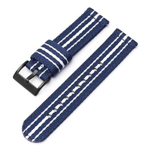 BOLEXA nato strap Nylonband Ersetzen Sie das Band 20mm 22mm Universal-Armbandbänder Schnellverschluss-Armbandzubehör Gürtel Nylon Uhrenarmbänder (Color : Blue gray -black, Size : 20mm) von BOLEXA