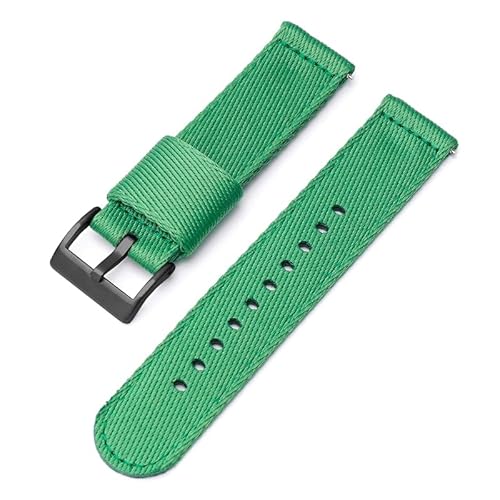 BOLEXA nato strap Nylonband Ersetzen Sie das Band 20mm 22mm Universal-Armbandbänder Schnellverschluss-Armbandzubehör Gürtel Nylon Uhrenarmbänder (Color : Green black buckle, Size : 22mm) von BOLEXA