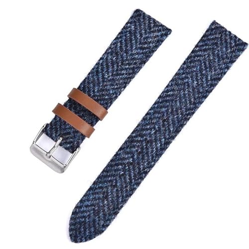 BOLEXA nato strap Retro Nylon Leder Handgelenk Armband Armband Universal Armband Gürtel Männer Frauen Quick Release Band Zubehör Nylon Uhrenarmbänder (Color : Blau, Size : 18mm) von BOLEXA