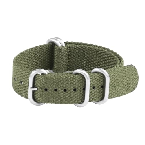 BOLEXA nato strap Universal Leinen Gewebt Uhrenarmbänder Strapazierfähigem Nylon Handgelenk Gürtel Sport Armband 20mm 22mm Männer Frauen Studenten Armband Nylon Uhrenarmbänder (Color : Army Green, S von BOLEXA