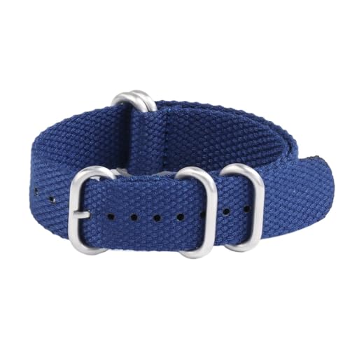 BOLEXA nato strap Universal Leinen Gewebt Uhrenarmbänder Strapazierfähigem Nylon Handgelenk Gürtel Sport Armband 20mm 22mm Männer Frauen Studenten Armband Nylon Uhrenarmbänder (Color : Blau, Size : von BOLEXA