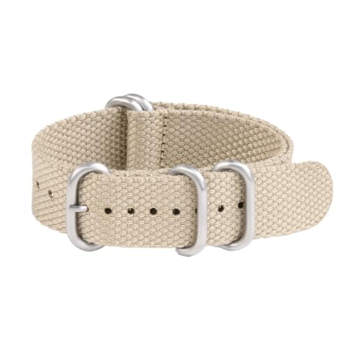 BOLEXA nato strap Universal Leinen Gewebt Uhrenarmbänder Strapazierfähigem Nylon Handgelenk Gürtel Sport Armband 20mm 22mm Männer Frauen Studenten Armband Nylon Uhrenarmbänder (Color : Khaki, Size : von BOLEXA