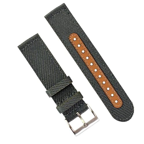 BOLEXA nato strap Universal Nylon Handgelenk Riemen Uhren Männer Frauen 18/20/22mm Nylon Leder Gewebt Uhr Strap Quick Release armband Nylon Uhrenarmbänder (Color : Grey silver, Size : 18mm) von BOLEXA