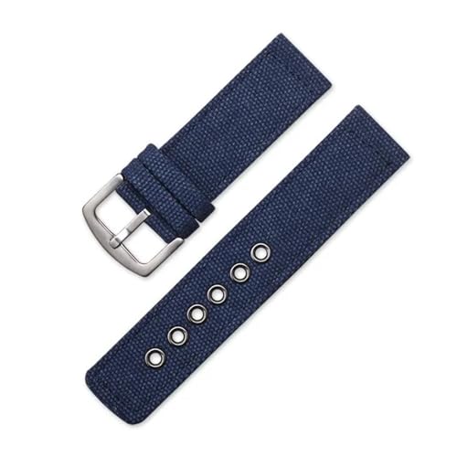 BOLEXA nato strap Universelles Canvas-Nylon-Uhrenarmband, universelles Schnellverschluss-Armband, 18, 20, 22, 24 mm, Armband-Zubehör Nylon Uhrenarmbänder (Color : Blau, Size : 24mm) von BOLEXA