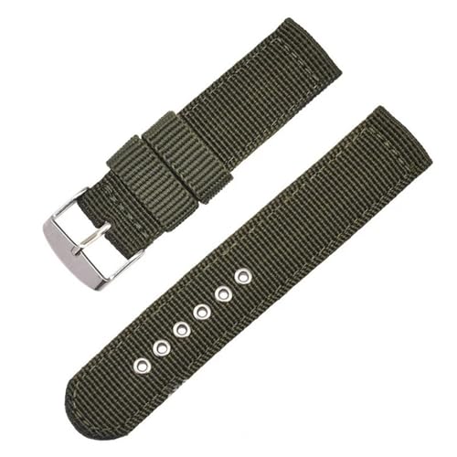 BOLEXA nato strap Universelles Nylon-Armband for Sportuhren, weiches Canvas-Armband, 16/18/20/22/24 mm, Zubehör Nylon Uhrenarmbänder (Color : Army Green, Size : 22mm) von BOLEXA