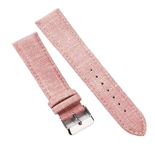 BOLEXA nato strap Vintage Denim Nylon Armband Retro Canvas Armband 10 12 14 16 18 20 22mm Universal Ersatzarmband Nylon Uhrenarmbänder (Color : Pink, Size : 14mm) von BOLEXA