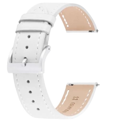 BOLEXA uhr Lederarmband 18mm 20mm 22mm 24mm Echtes Leder Armband Männer Frauen Quick Release Ersatz Armband Universal (Color : Weiß, Size : 18mm) von BOLEXA