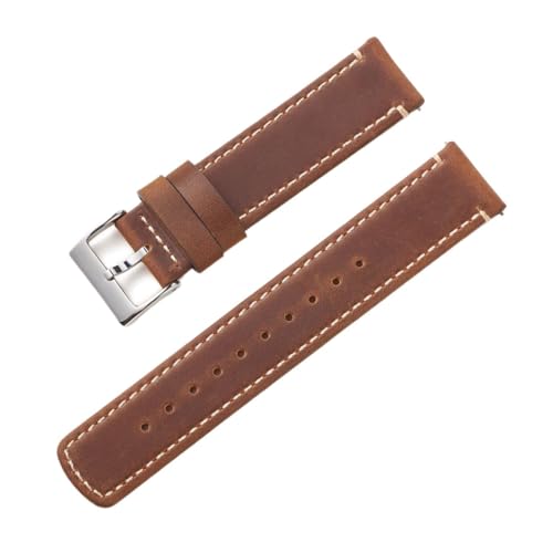 BOLEXA uhr Lederarmband 18mm 20mm 22mm Matte Leder Uhr Band for Männer Frauen Handgelenk Band Sport Quick Release Armband Band metall Uhr Schnalle (Color : Dark Brown, Size : 18mm) von BOLEXA