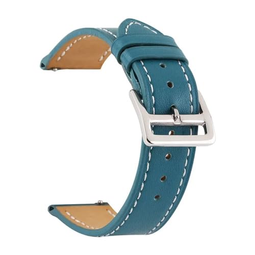 BOLEXA uhr Lederarmband Echtleder-Uhrenarmband, 20 mm, 22 mm, 18–24 mm, weiches Uhrenarmband, Schwarz/Braun/Blau/Hellbraun (Color : Blau, Size : 22mm) von BOLEXA