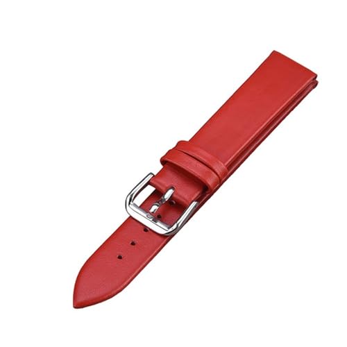 BOLEXA uhr Lederarmband Uhrenarmband, Gürtel, Damen-Uhrenarmbänder, echtes Lederarmband, Uhrenarmband, 12–24 mm, mehrfarbige Uhrenarmbänder (Color : Rot, Size : 14mm) von BOLEXA