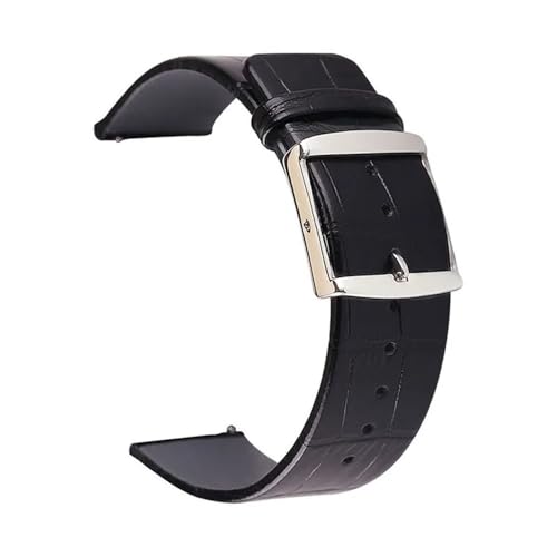 BOLEXA uhr Lederarmband Ultradünnes Leder-Uhrenarmband, 14–24 mm, Schnellverschluss-Armband, Ersatz, universelle Uhrenarmbänder for Herren und Damen (Color : Bamboo pattern black, Size : 14mm) von BOLEXA