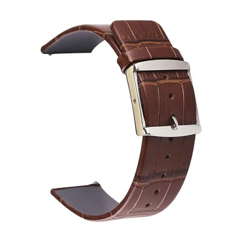 BOLEXA uhr Lederarmband Ultradünnes Leder-Uhrenarmband, 14–24 mm, Schnellverschluss-Armband, Ersatz, universelle Uhrenarmbänder for Herren und Damen (Color : Bamboo pattern brown, Size : 14mm) von BOLEXA