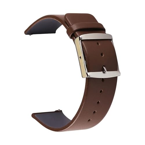 BOLEXA uhr Lederarmband Ultradünnes Leder-Uhrenarmband, 14–24 mm, Schnellverschluss-Armband, Ersatz, universelle Uhrenarmbänder for Herren und Damen (Color : Plain brown, Size : 16mm) von BOLEXA