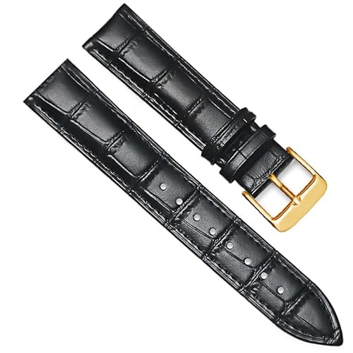 BOLEXA uhr Lederarmband Universal Ersatz Leder Armband Leder Armband for Männer Frauen 12mm 14mm 16mm 18mm 20mm 22mm 24mm Uhr Band (Color : BlackA, Size : 18mm) von BOLEXA