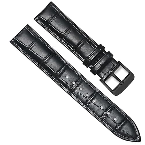 BOLEXA uhr Lederarmband Universal Ersatz Leder Armband Leder Armband for Männer Frauen 12mm 14mm 16mm 18mm 20mm 22mm 24mm Uhr Band (Color : BlackB, Size : 22mm) von BOLEXA