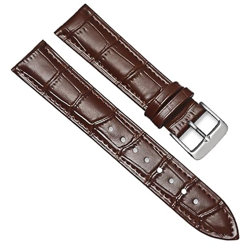 BOLEXA uhr Lederarmband Universal Ersatz Leder Armband Leder Armband for Männer Frauen 12mm 14mm 16mm 18mm 20mm 22mm 24mm Uhr Band (Color : Braun, Size : 14mm) von BOLEXA