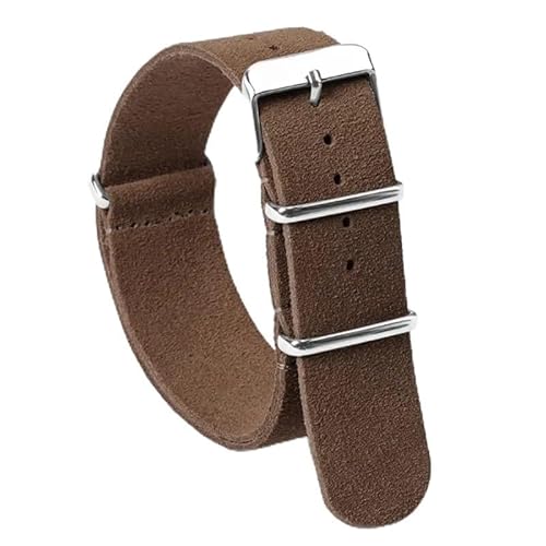 BOLEXA uhr Lederarmband Weiches Leder-Uhrenarmband, 20 mm, 22 mm, Universal-Armband, Ersatzarmband, Herren- und Damen-Sportuhr-Zubehör (Color : Dark brown, Size : 20mm) von BOLEXA