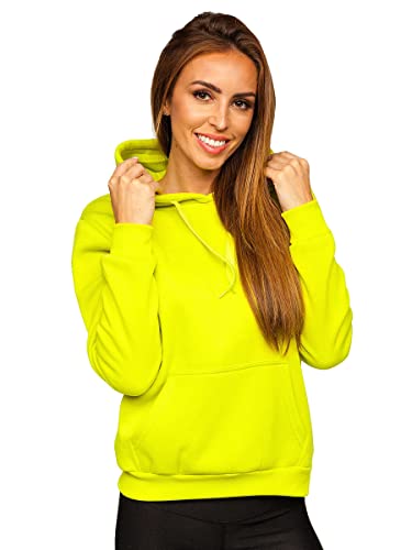 BOLF Damen Kapuzenpullover Hoodie Sweatshirt mit Kapuze Pullover Pulli Langarmshirt Freizeit Sport Fitness Outdoor Casual Style W02B Lindgrün L [A1A] von BOLF