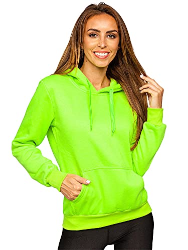 BOLF Damen Kapuzenpullover Hoodie Sweatshirt mit Kapuze Pullover Pulli Langarmshirt Freizeit Sport Fitness Outdoor Casual Style W02B Seladongrün L [A1A] von BOLF