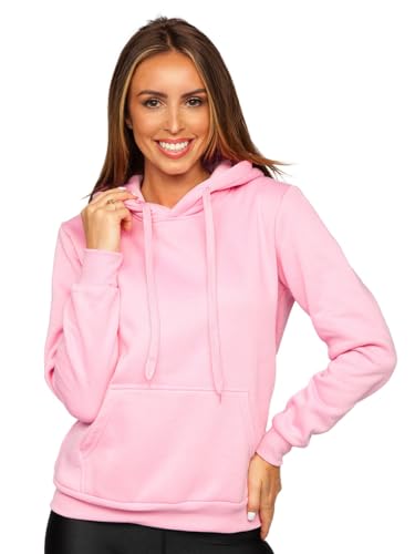 BOLF Damen Kapuzenpullover Reißverschluss Hoodie Sweatshirt mit Kapuze Pullover Pulli Langarmshirt Freizeit Sport Fitness Outdoor Casual Style J.Style W02B Rosa XL [A1A] von BOLF