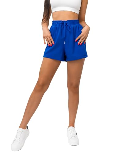 BOLF Damen Kurzehose Shorts Basic Leggings Jogginghose Traininghose Sporthose Fitness Freizeithose Slim Fit Sport Yoga Gym High Waist Fitness H60A1 Kobalt L [G7G] von BOLF