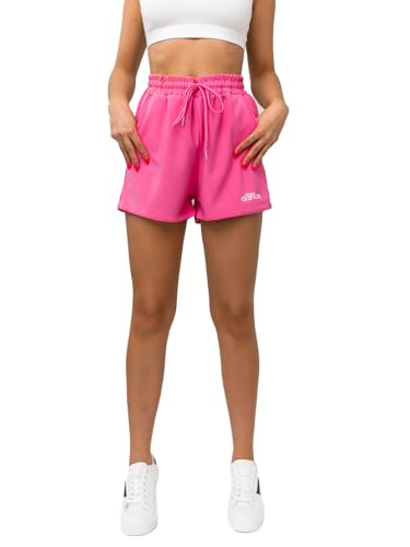 BOLF Damen Kurzehose Shorts Basic Leggings Jogginghose Traininghose Sporthose Fitness Freizeithose Slim Fit Sport Yoga Gym High Waist Fitness HA22A1 Rosa L [G7G] von BOLF